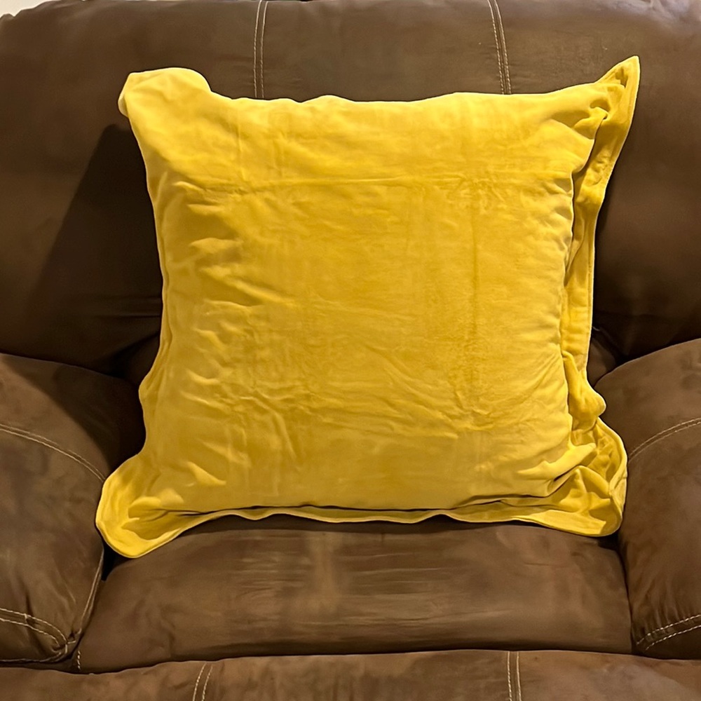 Polo Ralph Lauren Vintage Suede Throw Pillow Cover tan Made in USA 25”x25”